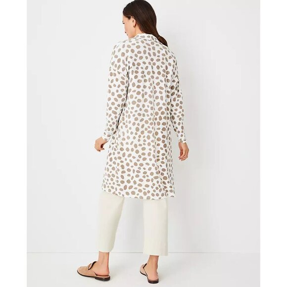 Ann Taylor Animal Print Knit Open Cardigan Sweater M - Picture 2 of 3